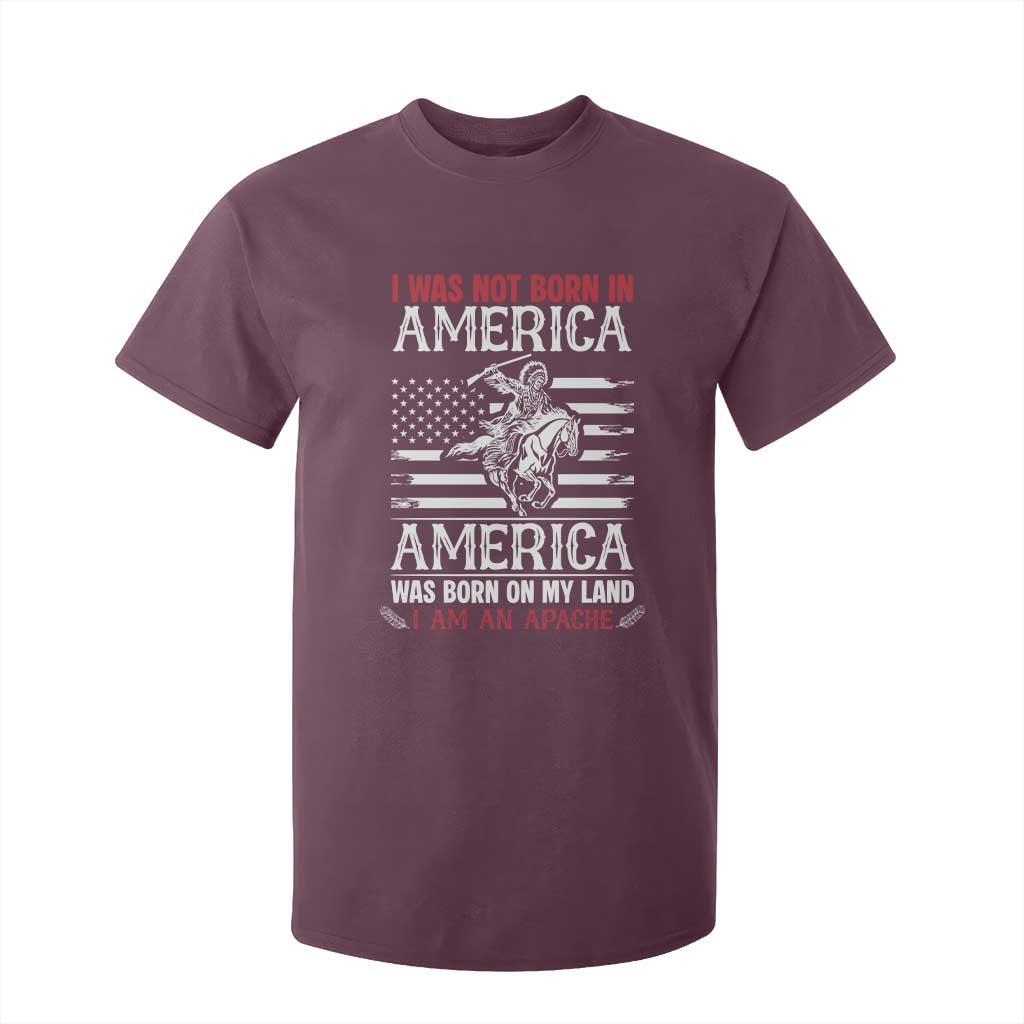 Native American Apache T Shirt For Kid I Was Not Born In America TS14 Maroon Print Your Wear