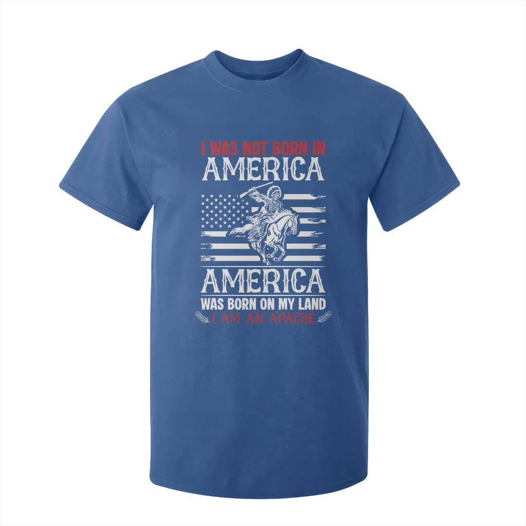 Native American Apache T Shirt For Kid I Was Not Born In America TS14 Royal Blue Print Your Wear