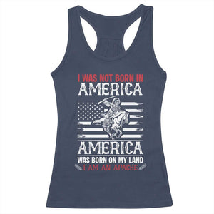 Native American Apache Racerback Tank Top I Was Not Born In America TS14 Navy Print Your Wear