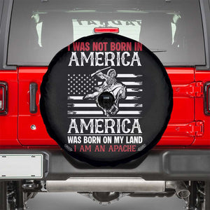 Native American Apache Spare Tire Cover I Was Not Born In America TS14 Black Print Your Wear