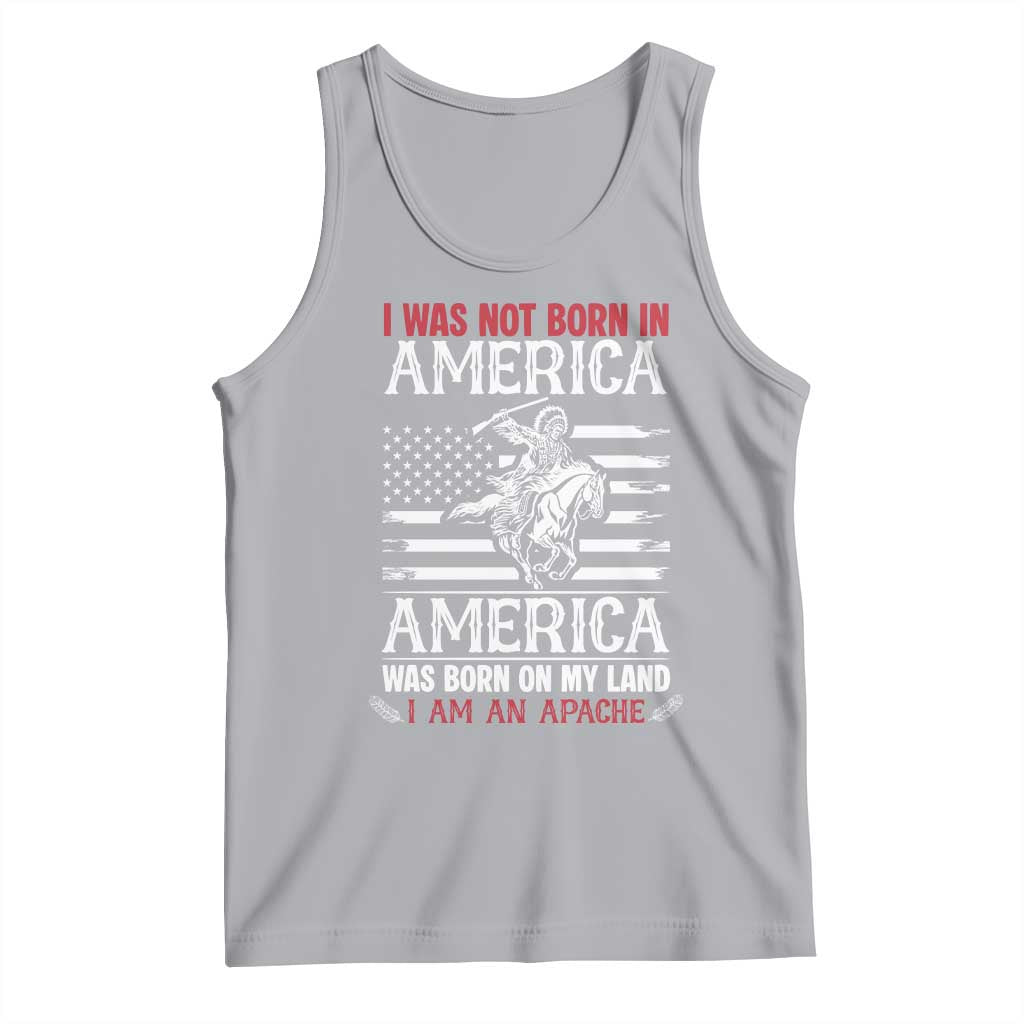 Native American Apache Tank Top I Was Not Born In America TS14 Athletic Heather Print Your Wear
