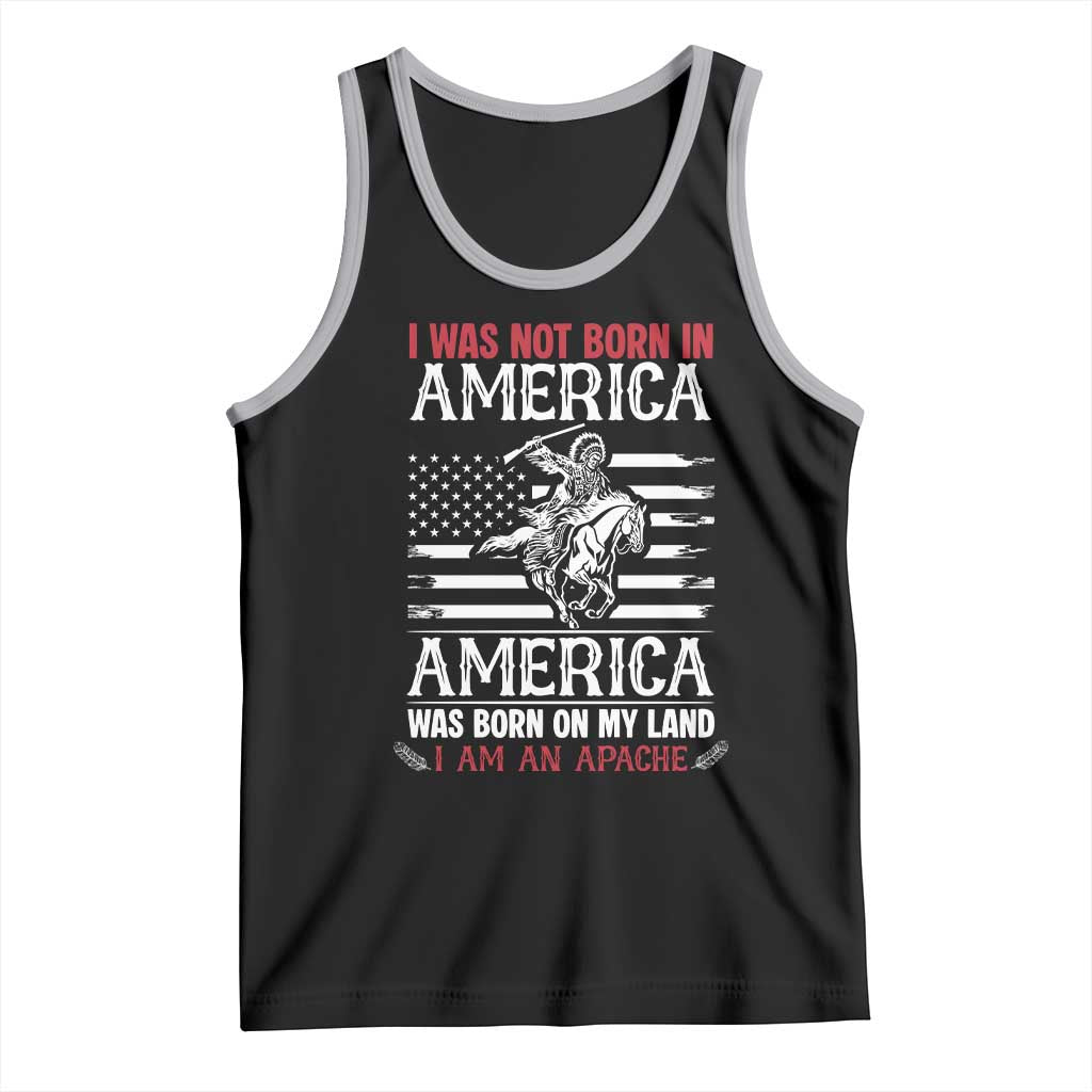 Native American Apache Tank Top I Was Not Born In America TS14 Black Athletic Heather Print Your Wear