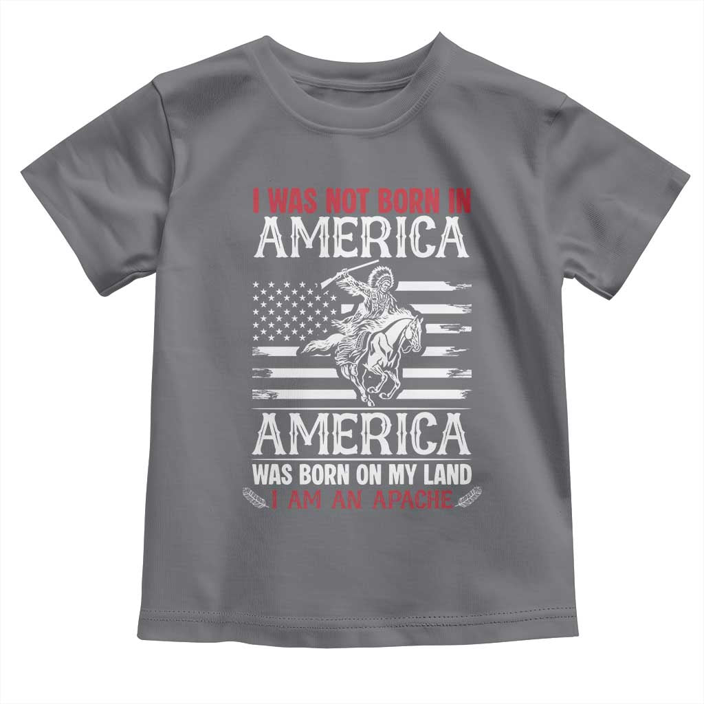 Native American Apache Toddler T Shirt I Was Not Born In America TS14 Charcoal Print Your Wear
