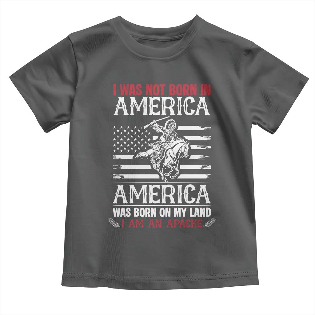Native American Apache Toddler T Shirt I Was Not Born In America TS14 Dark Heather Print Your Wear