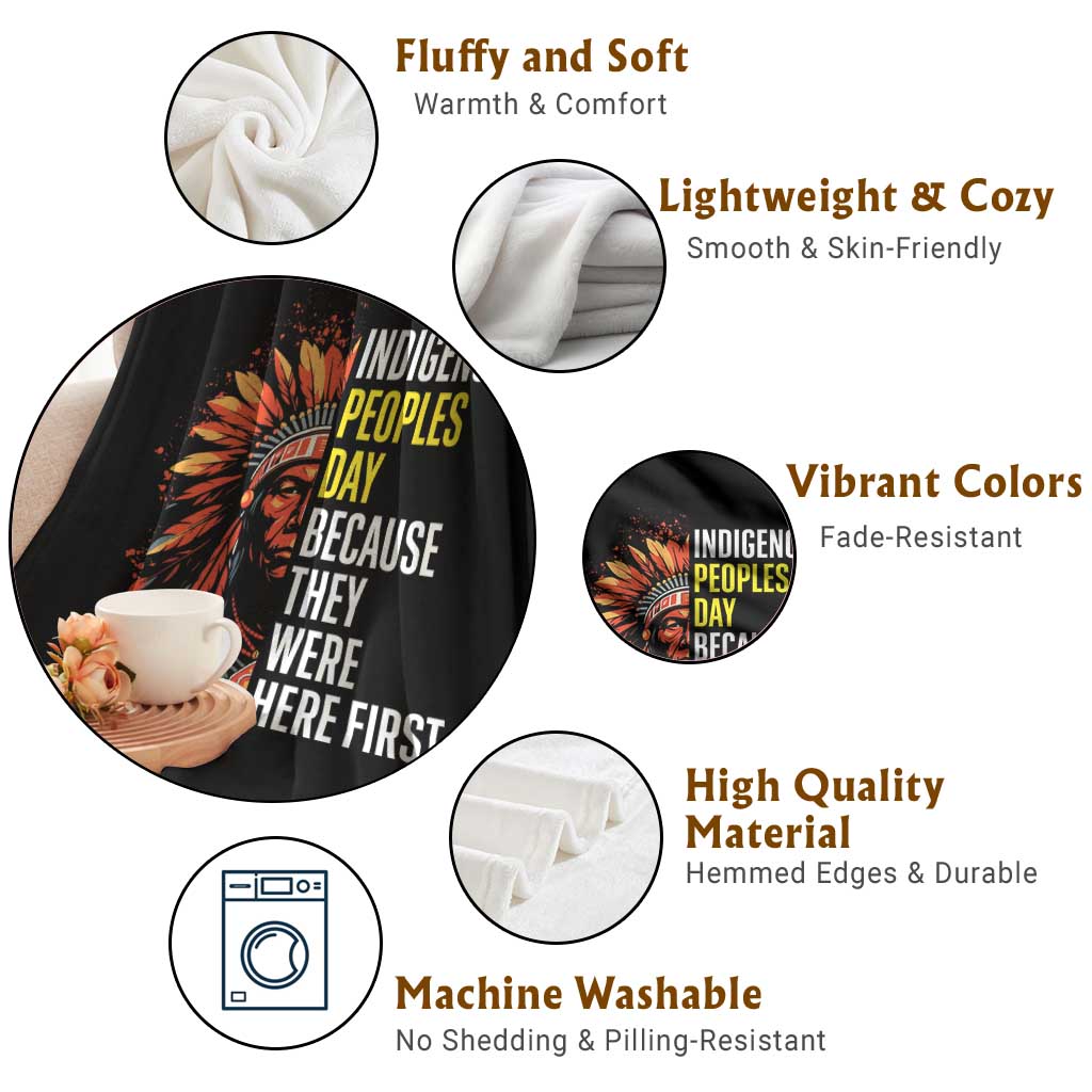 Indigenous Peoples Day Because They Were Here First Throw Blanket TS14 Print Your Wear