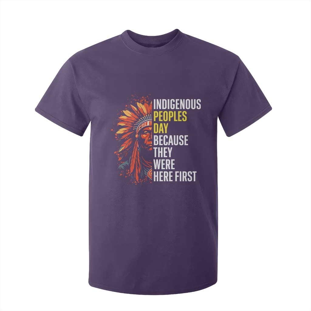 Indigenous Peoples Day Because They Were Here First T Shirt For Kid TS14 Purple Print Your Wear