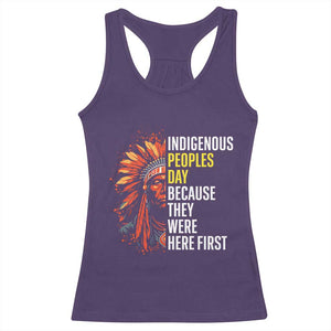 Indigenous Peoples Day Because They Were Here First Racerback Tank Top TS14 Purple Print Your Wear