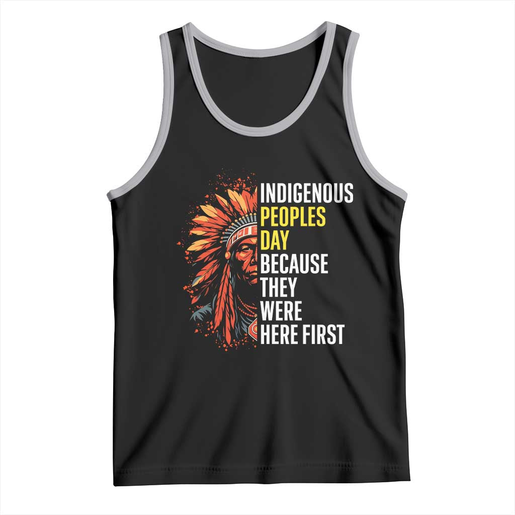Indigenous Peoples Day Because They Were Here First Tank Top TS14 Black Athletic Heather Print Your Wear