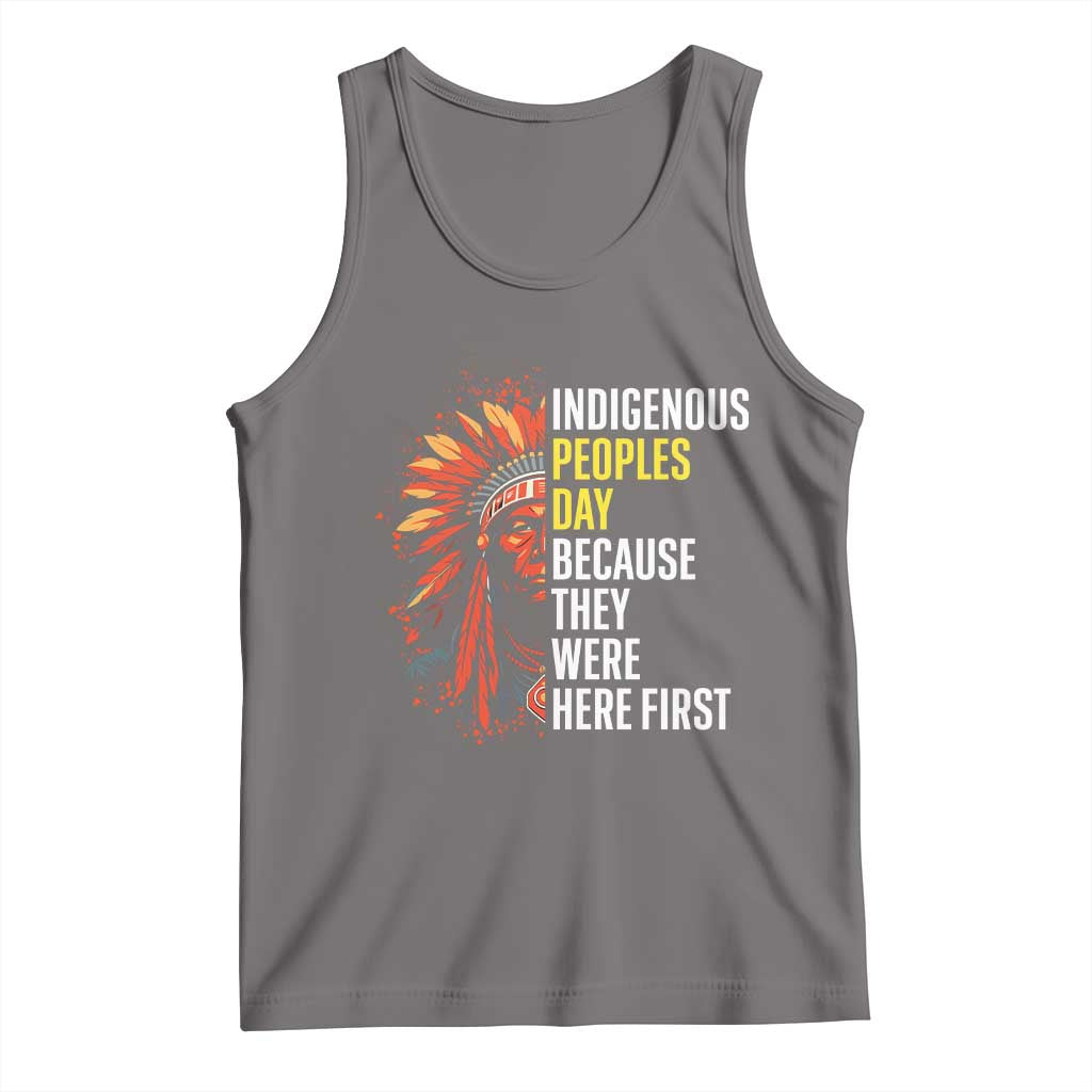 Indigenous Peoples Day Because They Were Here First Tank Top TS14 Deep Heather Print Your Wear