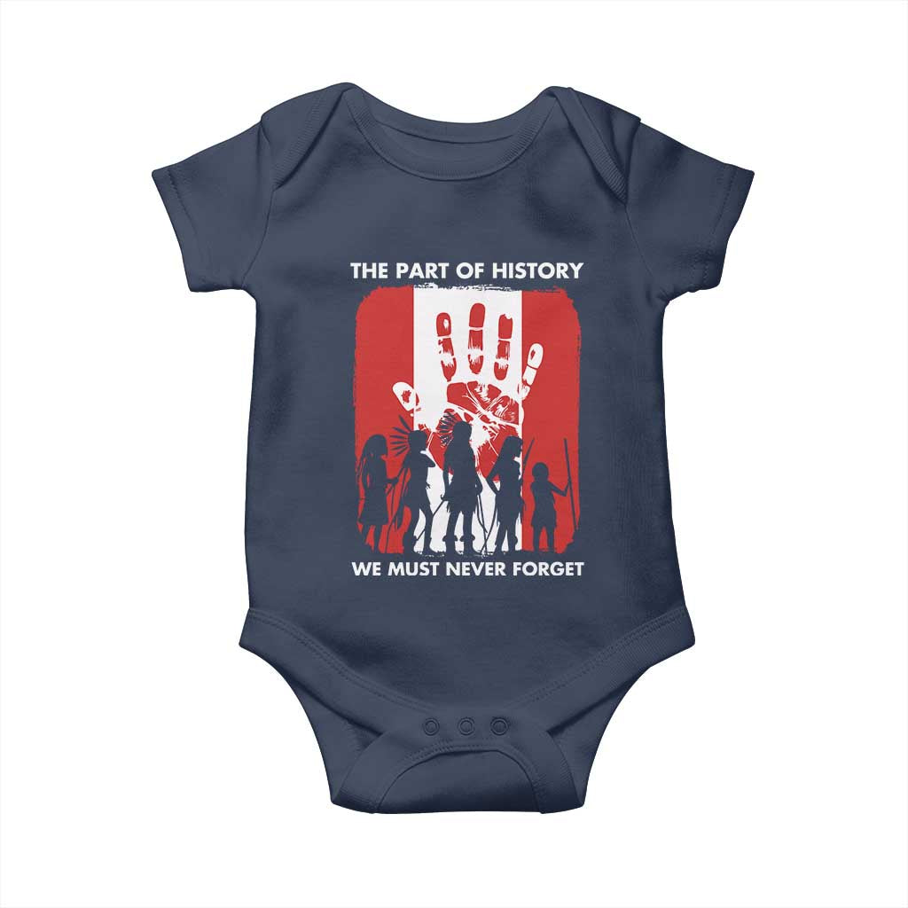 Native American Child Idian Baby Onesie The Part Of History We Must Never Forget TS14 Navy Print Your Wear
