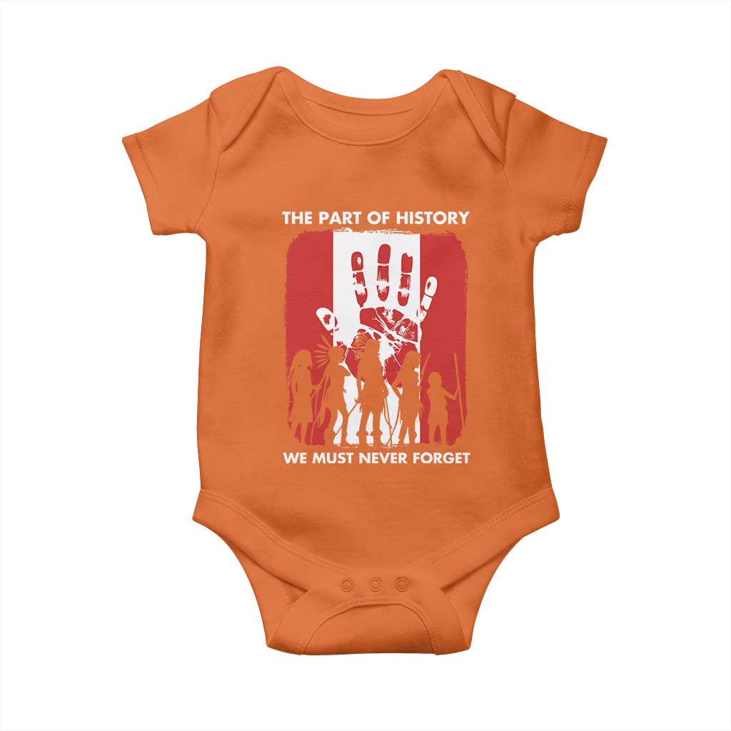 Native American Child Idian Baby Onesie The Part Of History We Must Never Forget TS14 Orange Print Your Wear
