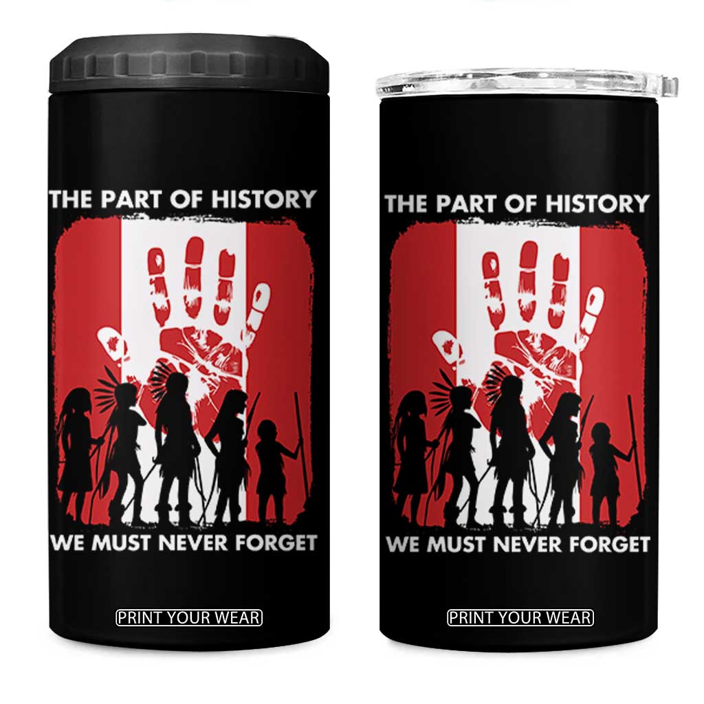 Native American Child Idian 4 in 1 Can Cooler Tumbler The Part Of History We Must Never Forget TS14 One Size: 16 oz Black Print Your Wear