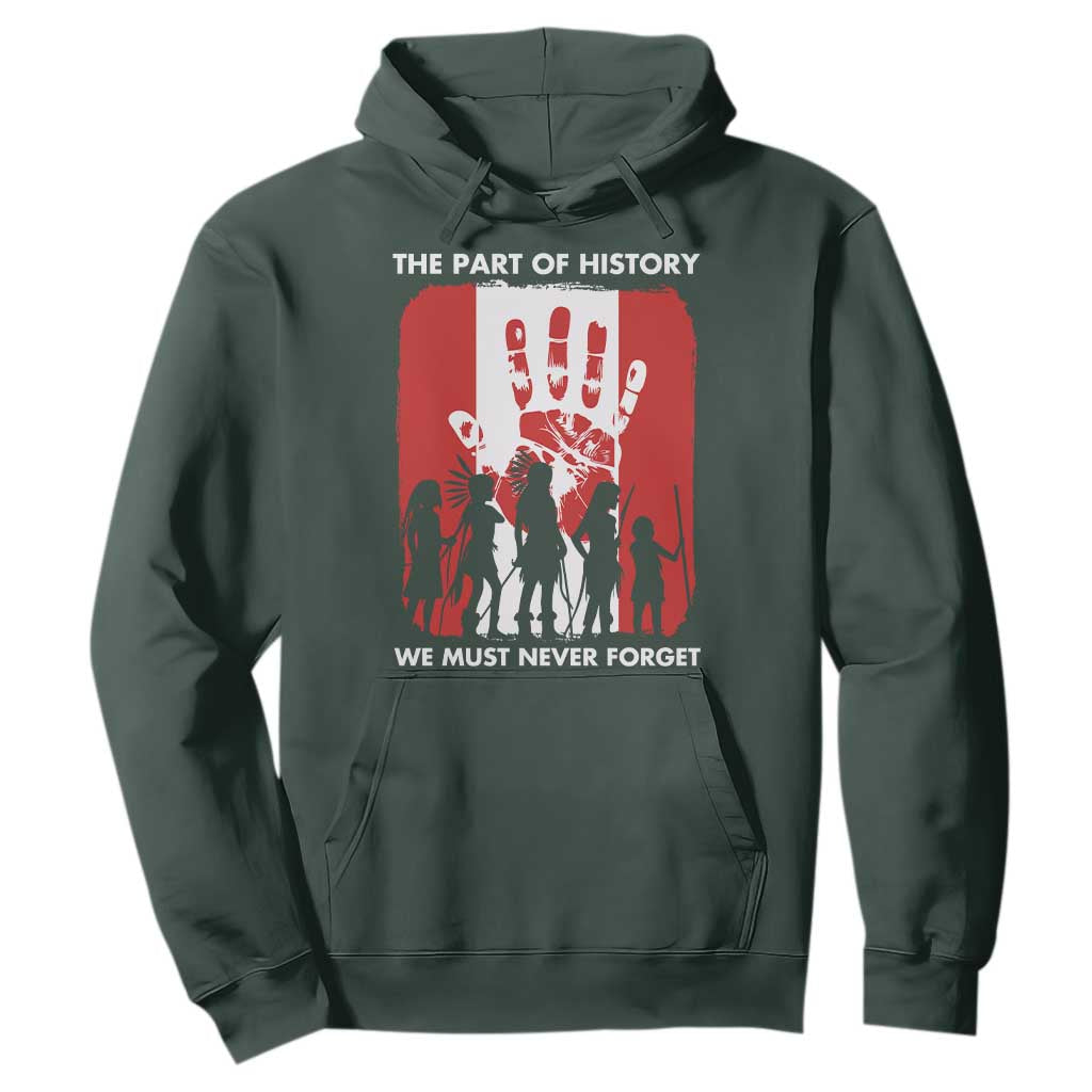 Native American Child Idian Hoodie The Part Of History We Must Never Forget TS14 Dark Forest Green Print Your Wear