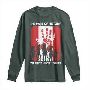 Native American Child Idian Long Sleeve Shirt The Part Of History We Must Never Forget TS14 Dark Forest Green Print Your Wear