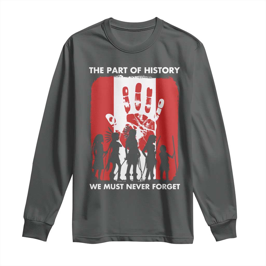 Native American Child Idian Long Sleeve Shirt The Part Of History We Must Never Forget TS14 Dark Heather Print Your Wear