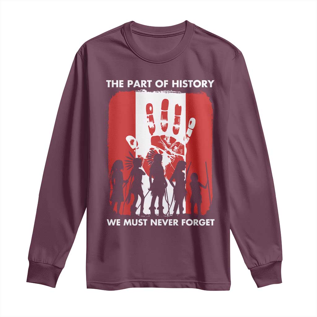 Native American Child Idian Long Sleeve Shirt The Part Of History We Must Never Forget TS14 Maroon Print Your Wear