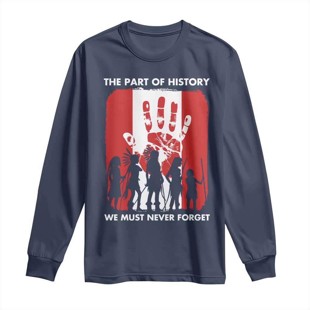 Native American Child Idian Long Sleeve Shirt The Part Of History We Must Never Forget TS14 Navy Print Your Wear
