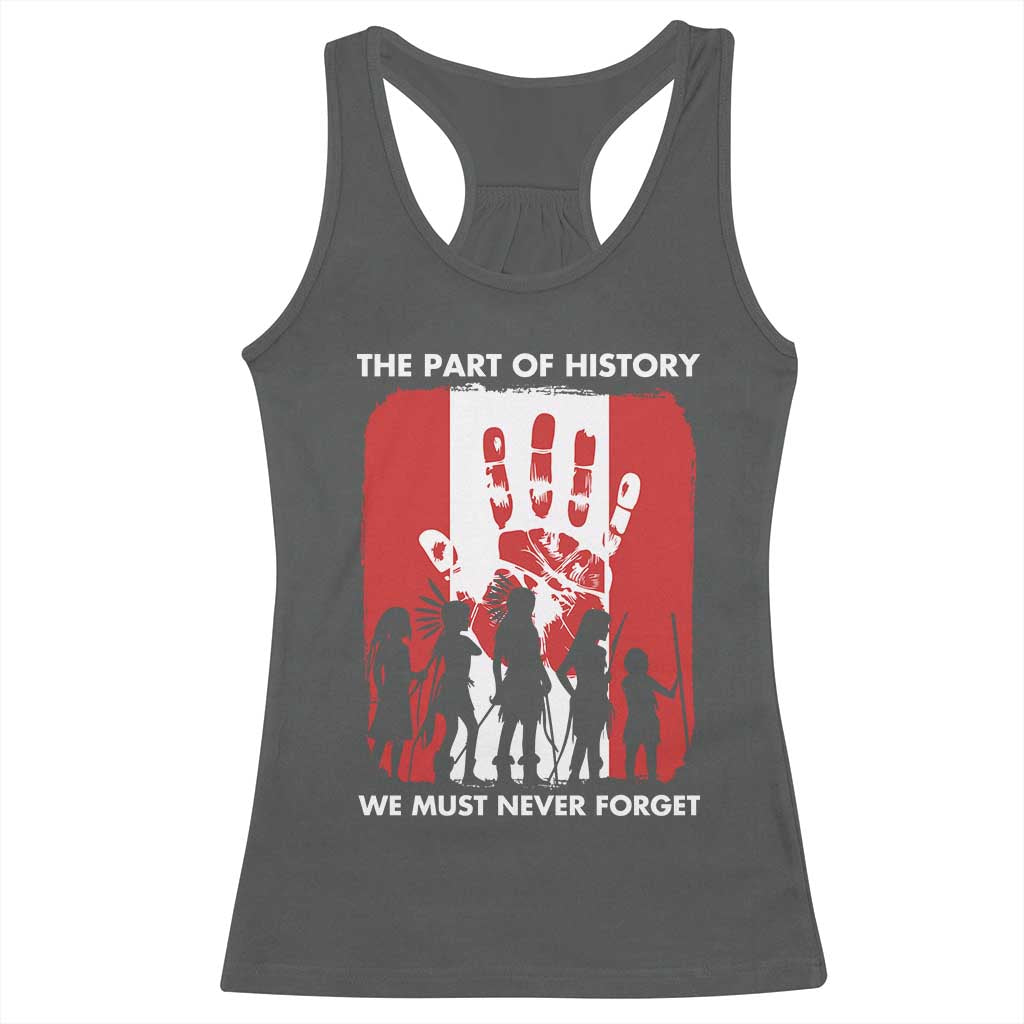 Native American Child Idian Racerback Tank Top The Part Of History We Must Never Forget TS14 Dark Heather Print Your Wear