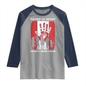 Native American Child Idian Raglan Shirt The Part Of History We Must Never Forget TS14 Sport Gray Navy Print Your Wear