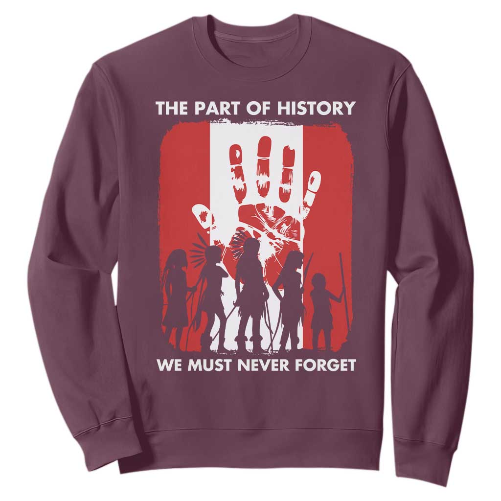 Native American Child Idian Sweatshirt The Part Of History We Must Never Forget TS14 Maroon Print Your Wear