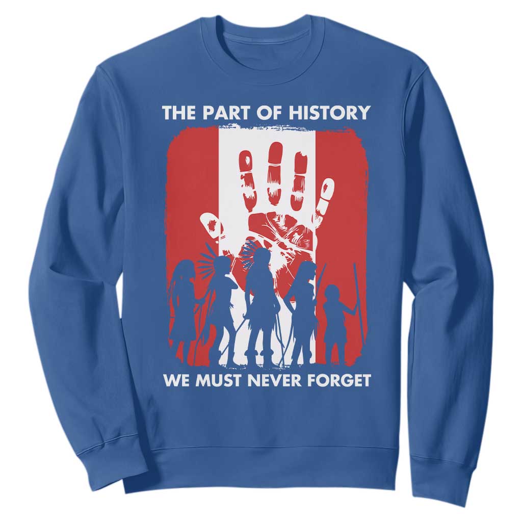 Native American Child Idian Sweatshirt The Part Of History We Must Never Forget TS14 Royal Blue Print Your Wear