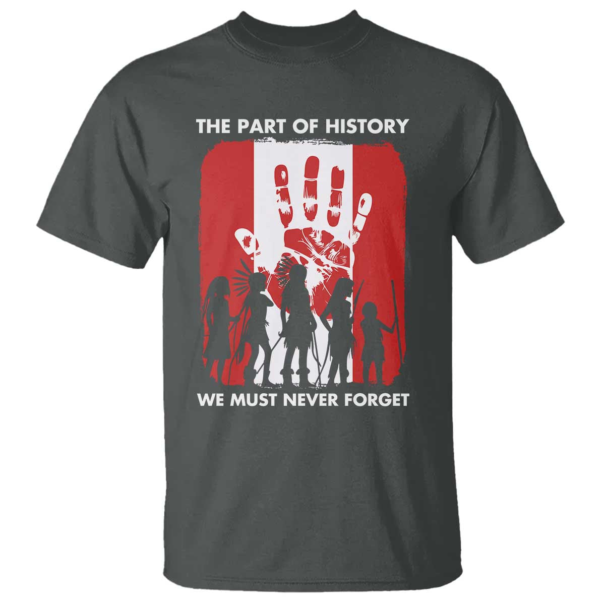 Native American Child Idian T Shirt The Part Of History We Must Never Forget TS14 Dark Heather Print Your Wear