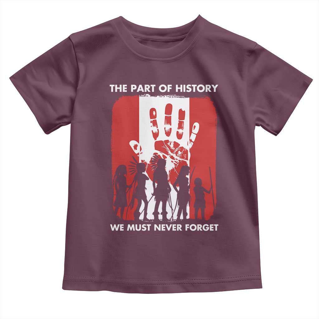 Native American Child Idian Toddler T Shirt The Part Of History We Must Never Forget TS14 Maroon Print Your Wear