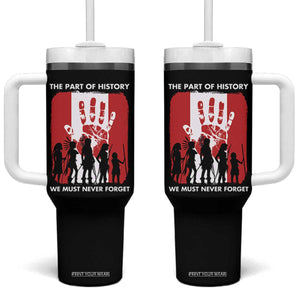 Native American Child Idian Tumbler With Handle The Part Of History We Must Never Forget TS14 One Size: 40 oz Black Print Your Wear