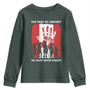Native American Child Idian Youth Sweatshirt The Part Of History We Must Never Forget TS14 Dark Forest Green Print Your Wear