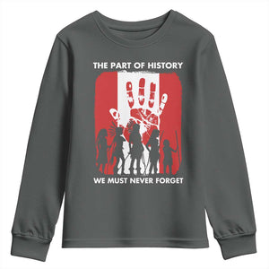 Native American Child Idian Youth Sweatshirt The Part Of History We Must Never Forget TS14 Dark Heather Print Your Wear