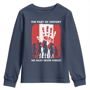Native American Child Idian Youth Sweatshirt The Part Of History We Must Never Forget TS14 Navy Print Your Wear