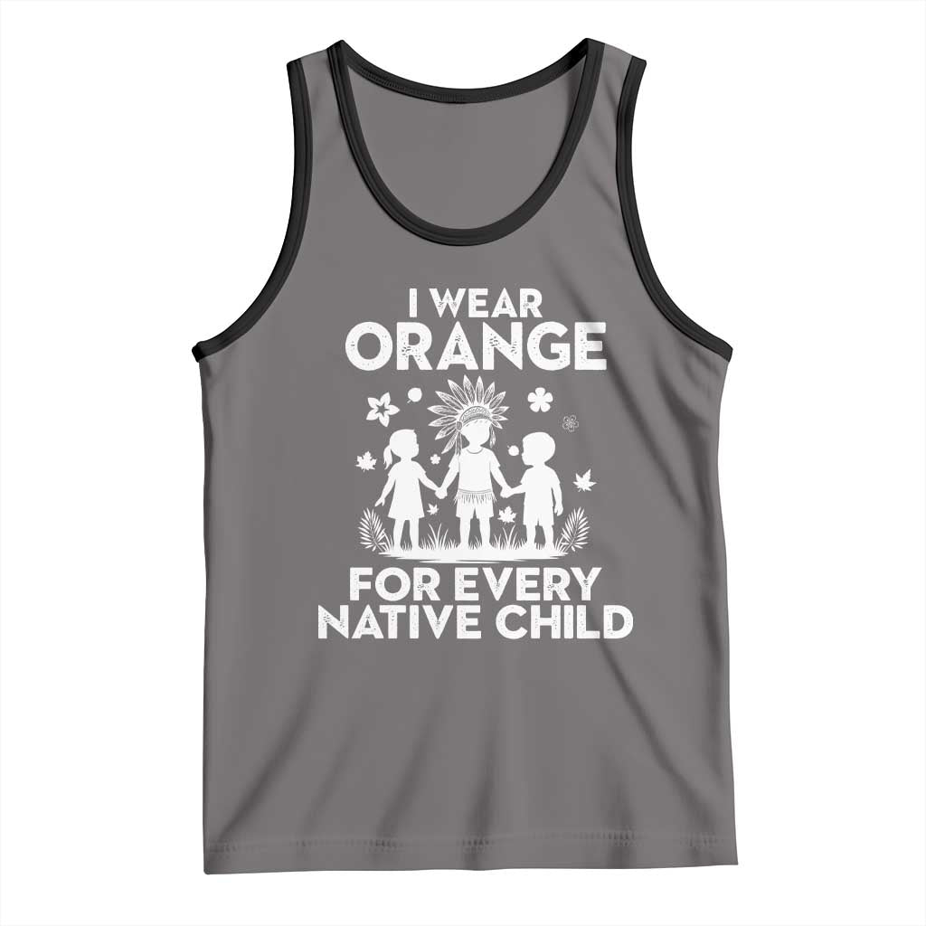 Native American Child Idian Tank Top I Wear Orange For Every Native Child Indian Pride TS14 Deep Heather Black Print Your Wear
