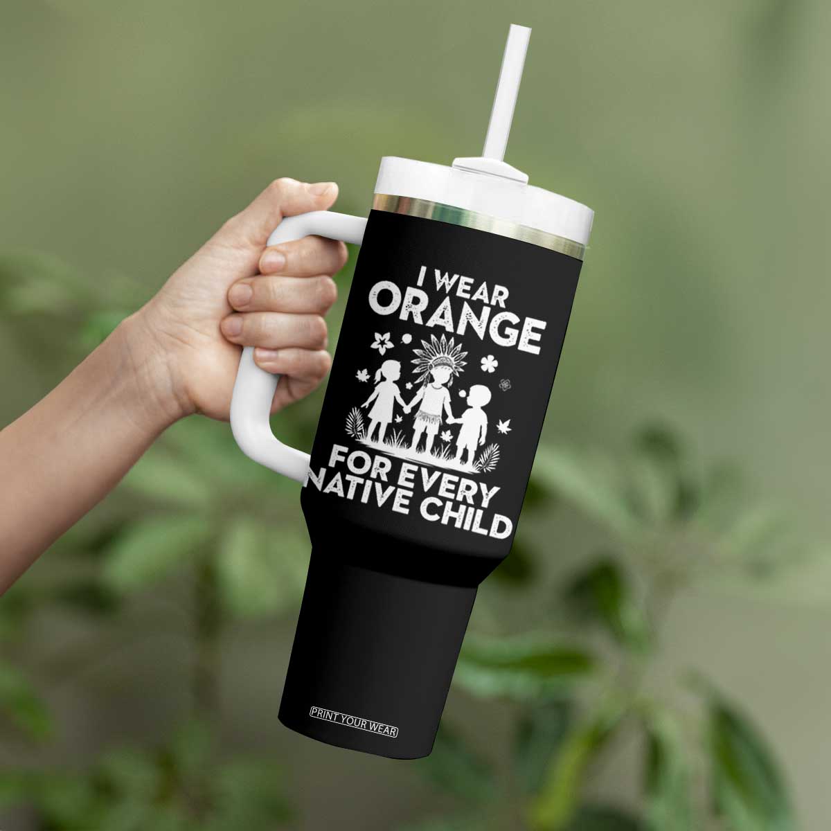 Native American Child Idian Tumbler With Handle I Wear Orange For Every Native Child Indian Pride TS14 Print Your Wear