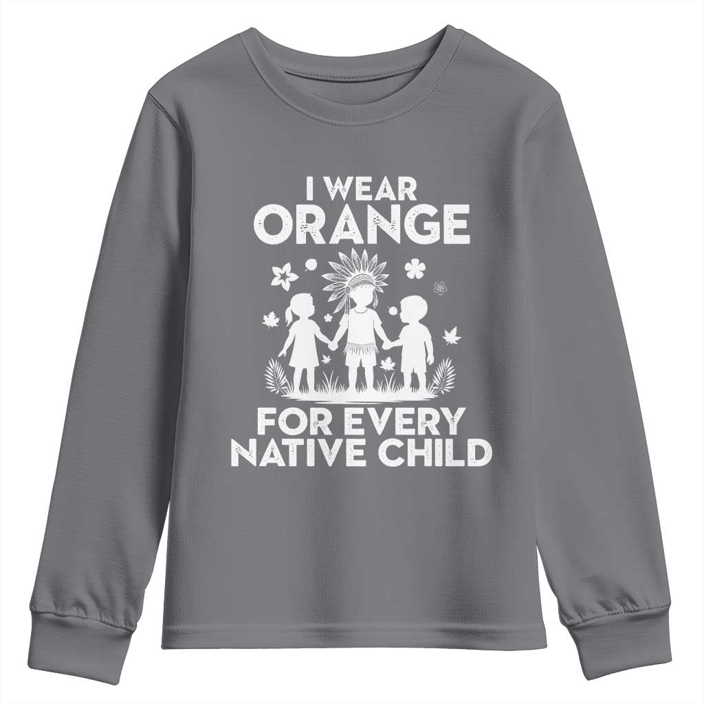 Native American Child Idian Youth Sweatshirt I Wear Orange For Every Native Child Indian Pride TS14 Charcoal Print Your Wear