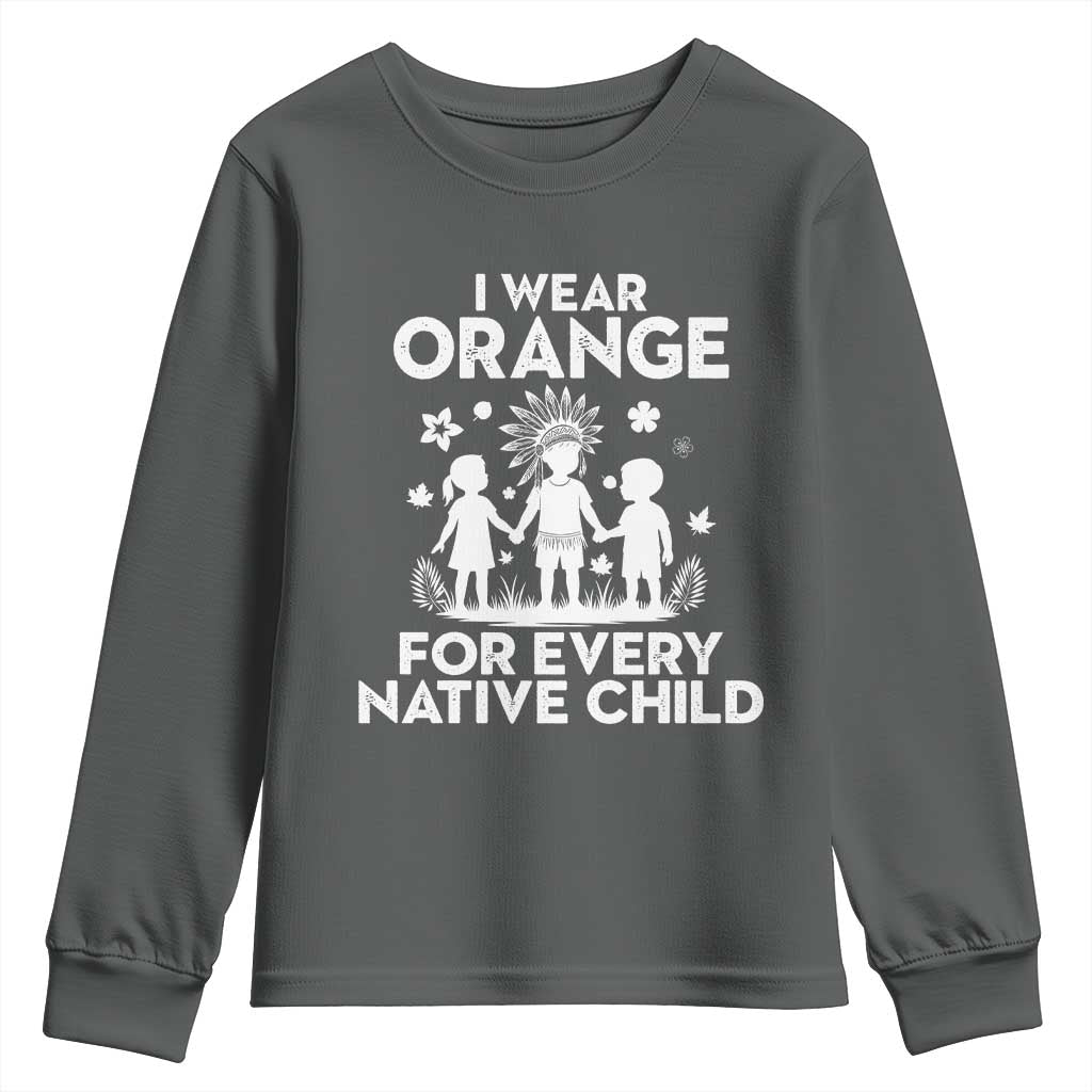 Native American Child Idian Youth Sweatshirt I Wear Orange For Every Native Child Indian Pride TS14 Dark Heather Print Your Wear