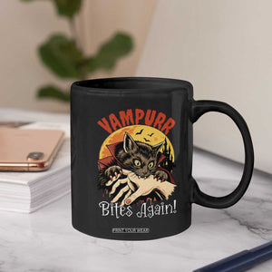 Vampurr Bites Again Coffee Mug Funny Vampire Cat Halloween Horror TS14 Print Your Wear