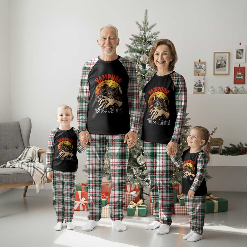 Vampurr Bites Again Plaid Pajama Set Funny Vampire Cat Halloween Horror TS14 Christmas Plaid Print Your Wear