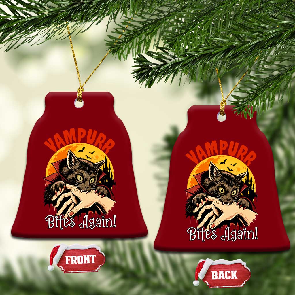 Vampurr Bites Again Ceramic Ornament Funny Vampire Cat Halloween Horror TS14 Print Your Wear