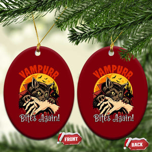 Vampurr Bites Again Ceramic Ornament Funny Vampire Cat Halloween Horror TS14 Print Your Wear