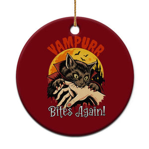 Vampurr Bites Again Ceramic Ornament Funny Vampire Cat Halloween Horror TS14 1pc Red Print Your Wear