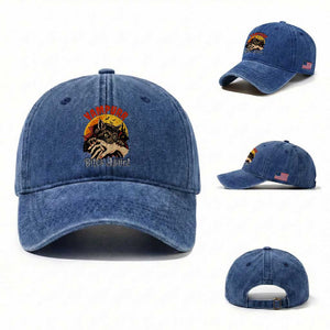 Vampurr Bites Again Washed Cotton Baseball Cap Funny Vampire Cat Halloween Horror TS14 Washed Cap Universal Fit Royal Blue Print Your Wear