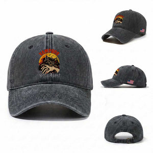 Vampurr Bites Again Washed Cotton Baseball Cap Funny Vampire Cat Halloween Horror TS14 Washed Cap Universal Fit Dark Gray Print Your Wear