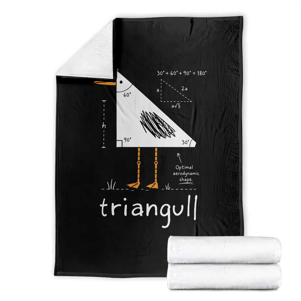 Triangull Triangle Seagull Bird Pun Throw Blanket Funny Math Teacher Joke Humor TS14 Black Print Your Wear