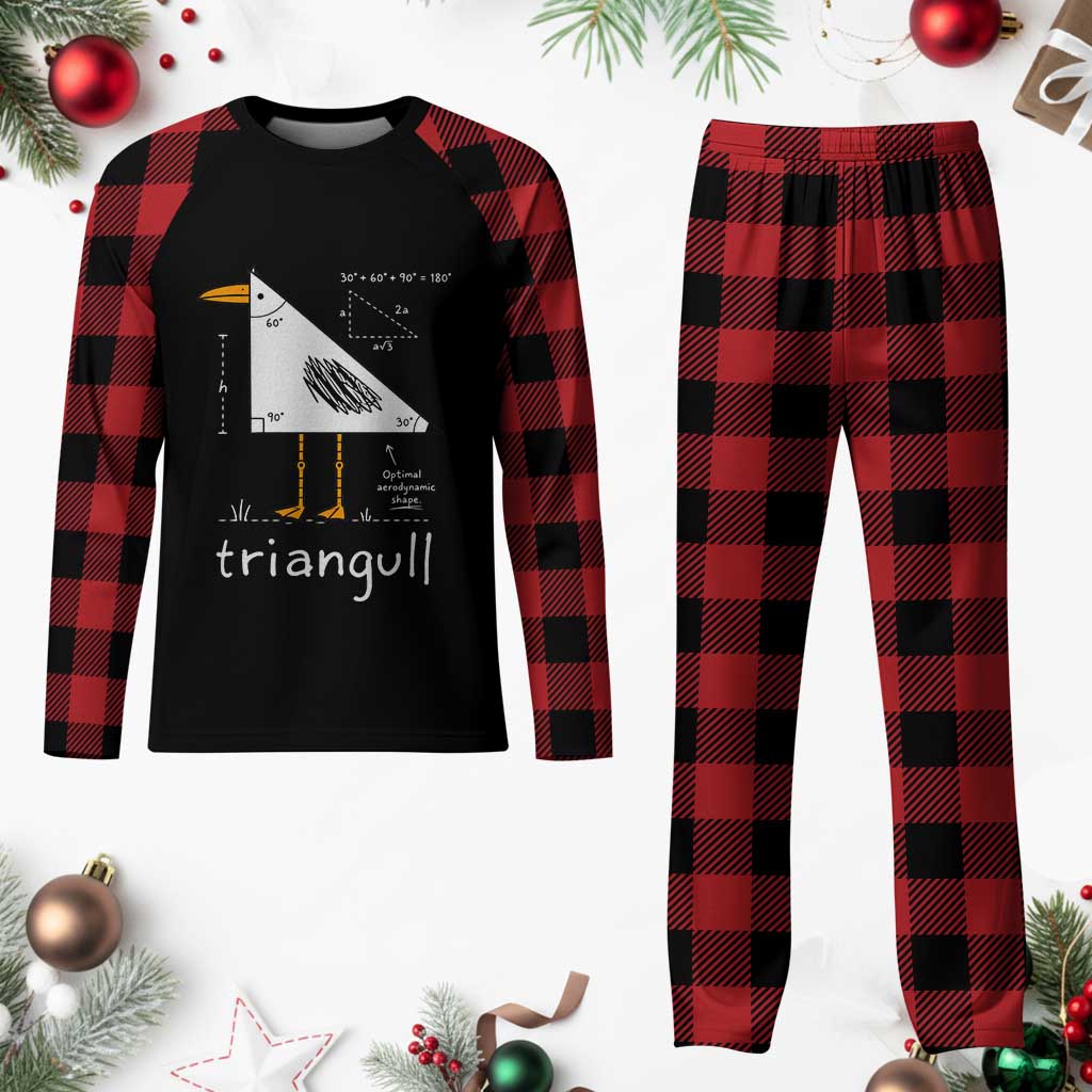 Triangull Triangle Seagull Bird Pun Plaid Pajama Set Funny Math Teacher Joke Humor TS14 Buffalo Plaid Print Your Wear