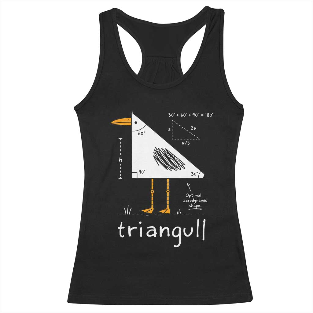 Triangull Triangle Seagull Bird Pun Racerback Tank Top Funny Math Teacher Joke Humor TS14 Black Print Your Wear