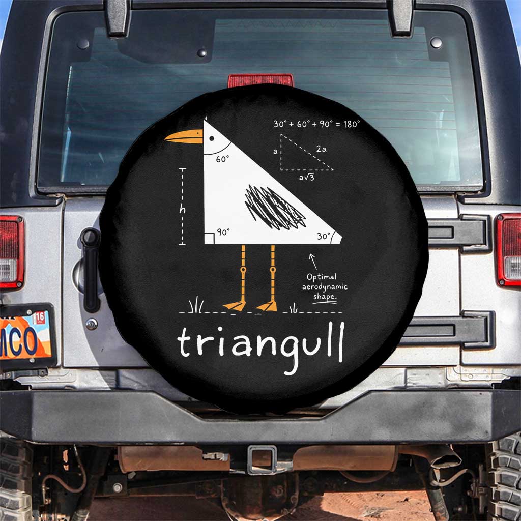 Triangull Triangle Seagull Bird Pun Spare Tire Cover Funny Math Teacher Joke Humor TS14 No hole Black Print Your Wear