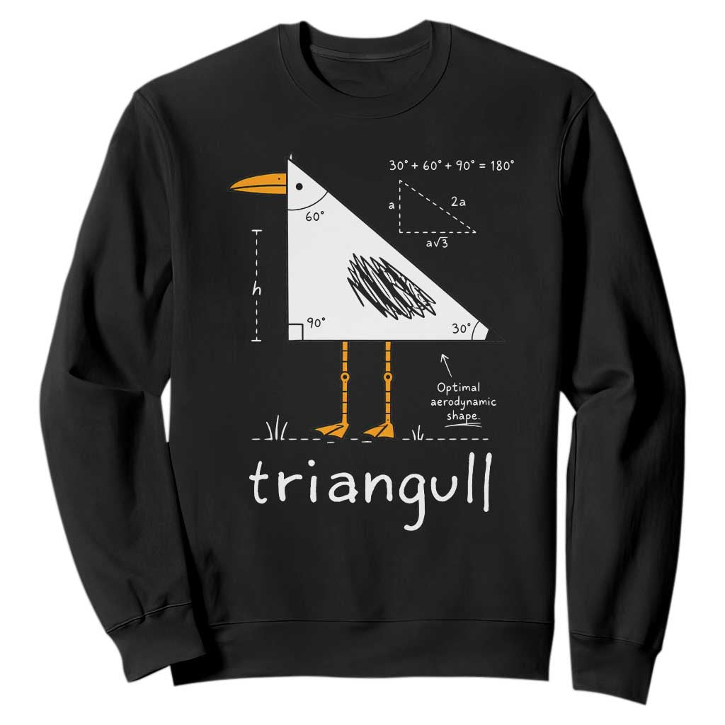Triangull Triangle Seagull Bird Pun Sweatshirt Funny Math Teacher Joke Humor TS14 Black Print Your Wear