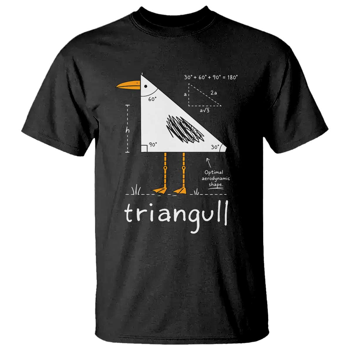 Triangull Triangle Seagull Bird Pun T Shirt Funny Math Teacher Joke Humor TS14 Black Print Your Wear