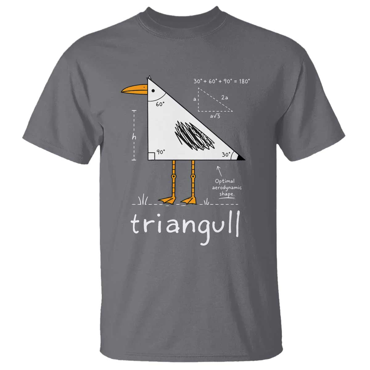 Triangull Triangle Seagull Bird Pun T Shirt Funny Math Teacher Joke Humor TS14 Charcoal Print Your Wear