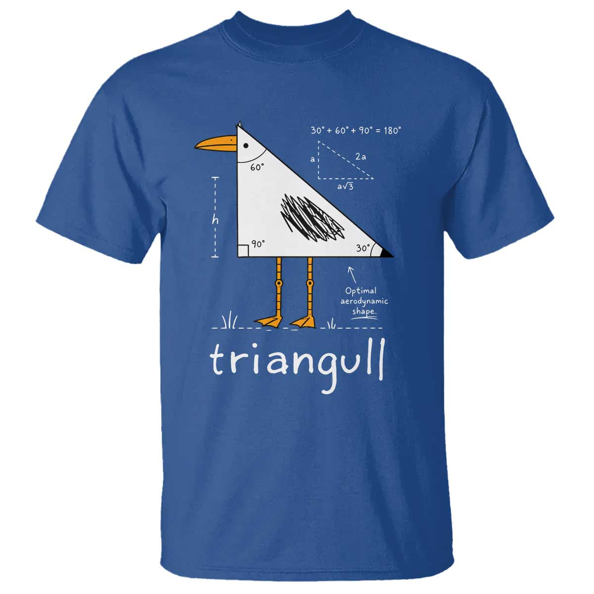 Triangull Triangle Seagull Bird Pun T Shirt Funny Math Teacher Joke Humor TS14 Royal Blue Print Your Wear
